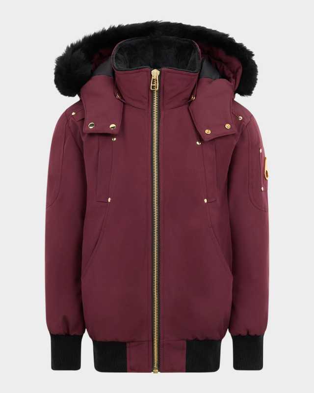 Kid's Gold Series Shearling-Trim Bomber Jacket, Size XS-X